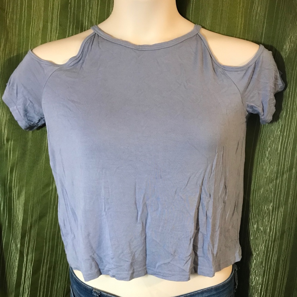 Juniors blue crop tee